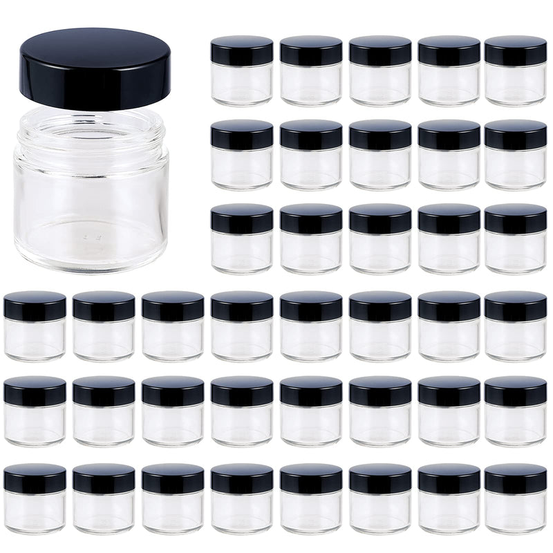 2oz 24Pack Amber Glass Jars with Lids and 4oz 40Pack Clear Glass Jars with Lids