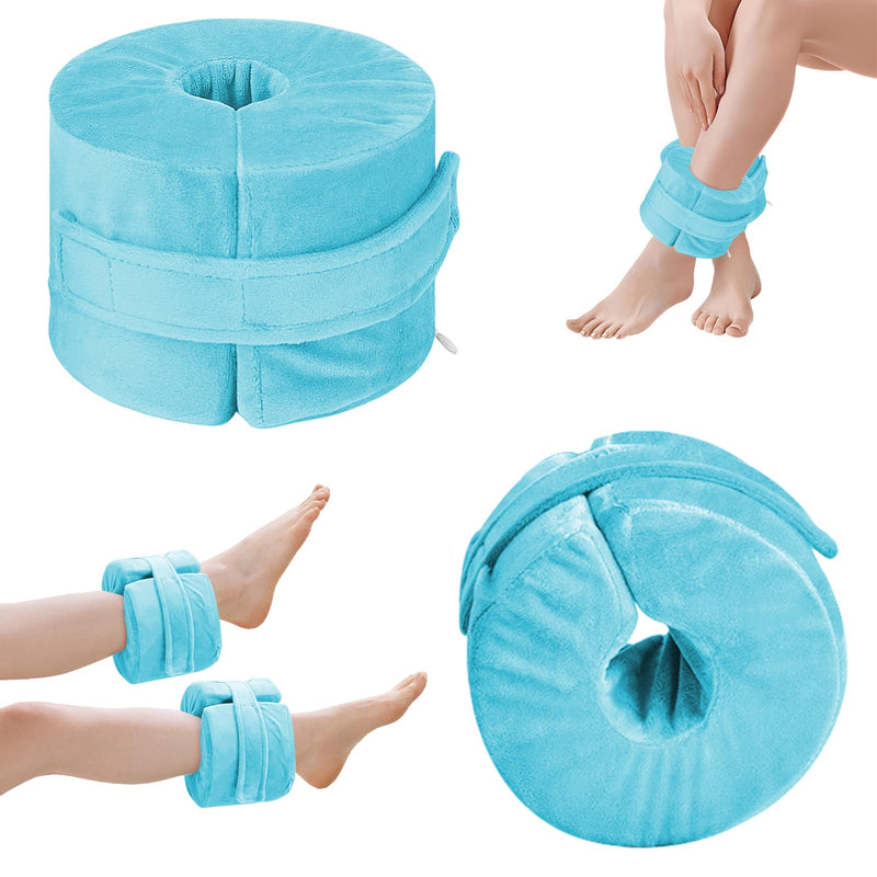 [Australia] - 2 PCS Foot Elevation Pillows, Soft and Zipper Removable Cover Ankle Heel Elevator Wedge, Foot Support Pillow for Pressure, Bed Sore Ulcer, Feet Leg Rest and Leg Rest Post Surgery (Blue) Blue 
