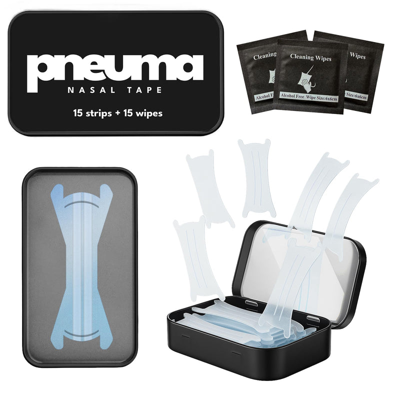 [Australia] - Pneuma Nasal Strips ‚Äì Performance Pack (15 Count + 15 Wipes) ‚Äì Nasal Strips for Snoring & Nose Strips for Breathing to Enhance Oxygen Flow & Athletic Endurance (Clear Transparent ‚Äì Unisex Fit) Clear Transparent ‚Äì Unisex Fit 
