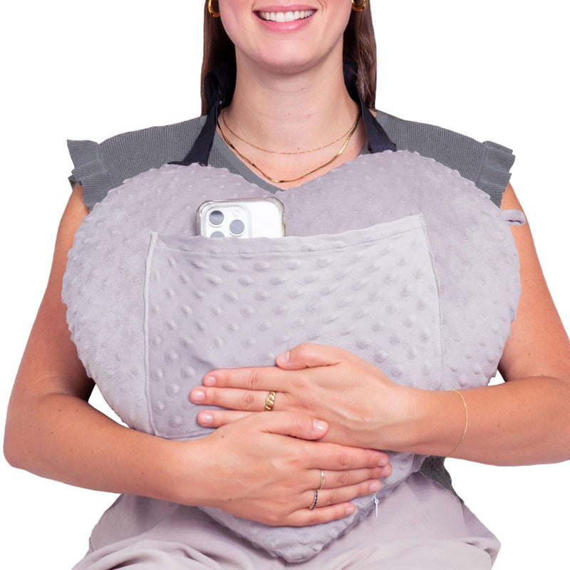 [Australia] - MOYOAMA Open Heart Surgery Pillow for Heart Surgery Recovery Gifts - After Bypass Surgery Must Haves, Gifts for Chest Surgery Recovery, Seatbelt Pillows for Post-Surgery, Shock Absorbing Chest Pillow Moonlight Grey Heart Pillow with Strap 