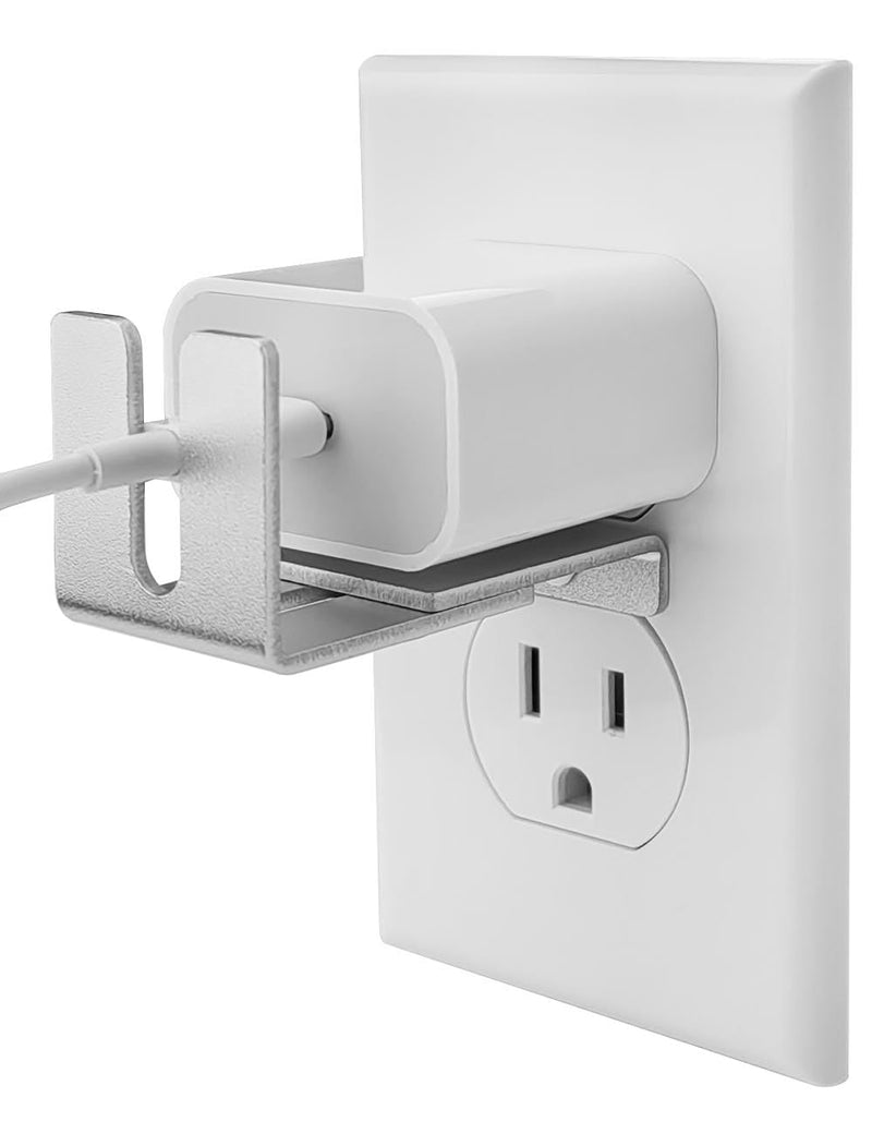 [Australia] - Charger Lock to Outlet, ILIVABLE Adjustable Metal Outlet Lock, Firmly Secures Power Plug from Unplugging (Silver, 1 Pack) Silver, 1 Pack 