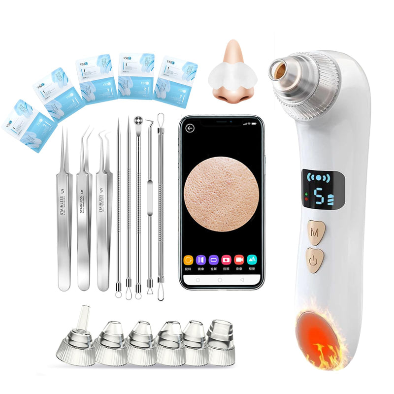[Australia] - Blackhead Remover Vacuum Heat Visible, Pore Vacuum with Heating & HD Camera, Black Head Extractions Tool for Men and Women Pore Cleaner Facial Skincare Kits Set 