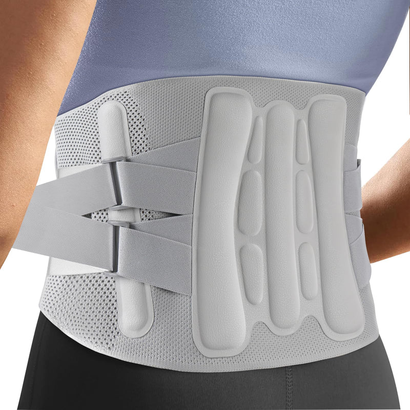 [Australia] - Adjustable Back Brace-Size S (Belly 23.6-29.5 in), 360°Support with 4 Steel Stays & Spring,Removable Triangle Pad,Ideal for Office,Gym,and Driving for Men/Women. Small 