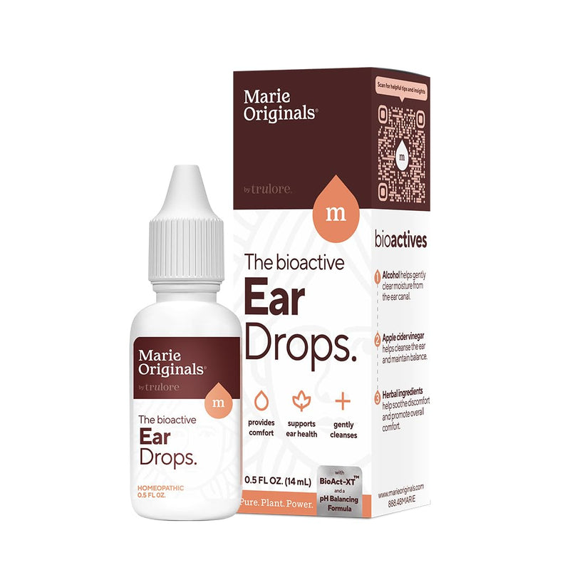 [Australia] - Marie Originals Ear Drops for Clogged Ears, Dry Itchy Ears & Ear Hygiene for Adults & Kids | Natural Plant-Based Ingredients Perfect for Summer use, Swimmers & Everyday Care | 0.5 FL Oz - 14mL 