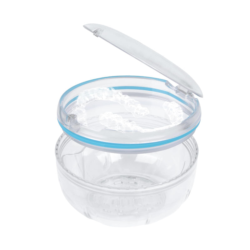 [Australia] - Retainer Cleaner Case,Double Layer No-Leak Denture Cup for Soaking Dentures, Denture Bath for Invisalign Aligner,Retainers,Mouth Guard,Night Guard (Transparent) Transparent 