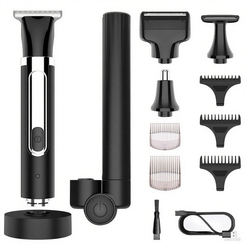 [Australia] - Back Shaver for Men, 5-in-1 Electric Back Hair Removal Razor with Adjustable Extension Handle, Body Hair Trimmer Grooming Kit for Wet or Dry Shaving 