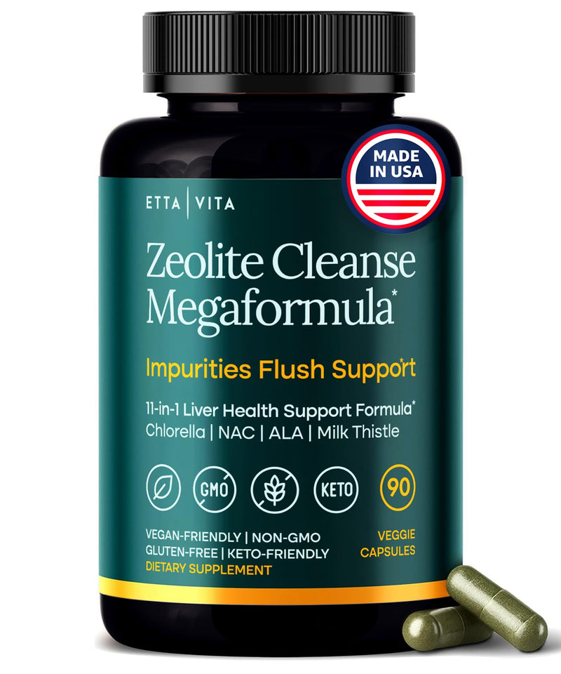 [Australia] - Liver Cleanse Detox & Repair for Heavy Metal Detox, Gut Health, and Energy - Zeolite for Adults with Noni, Glutathione, NAC, Chlorella, Spirulina, ALA, Cilantro, Milk Thistle & Shilajit, 90ct 