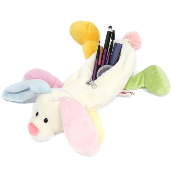 NICI Rainbow Rabbit Cosmetic Bag, For women, Ladies Figure case, Lip case, for Makeup and Essentials, Animal Figure Bag, Daily Cosmetic Bag, Rabbit
