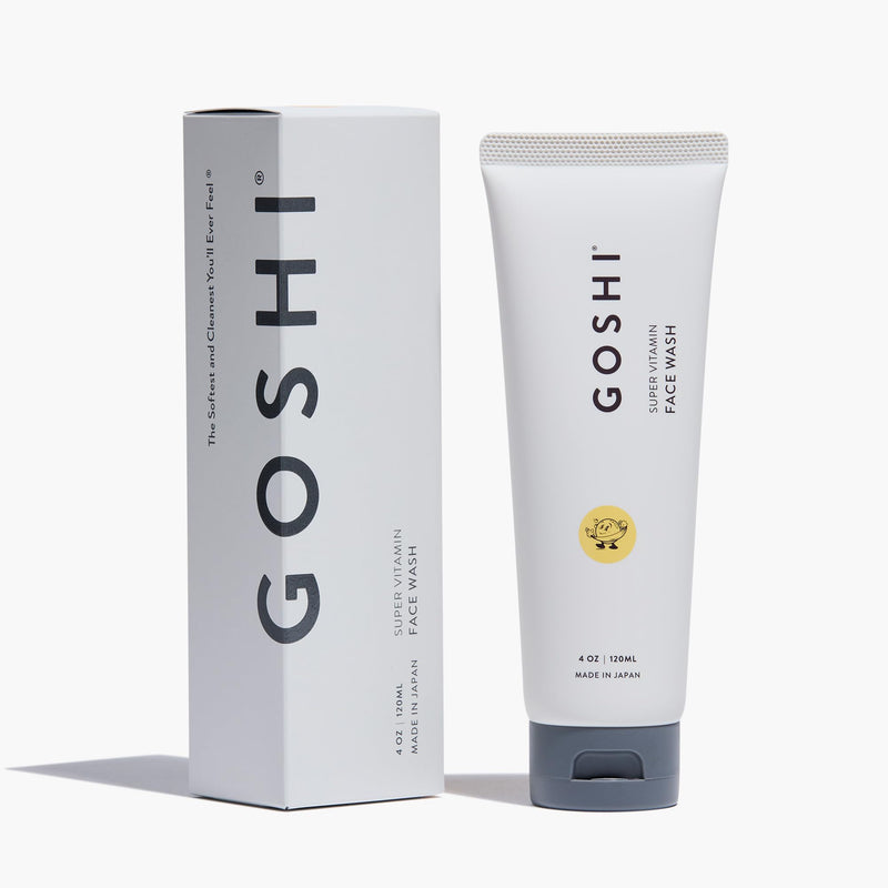GOSHI Super Vitamin Face Wash - Gentle Foaming Cleanser, 4 oz | Facial cleanser with vitamin E & macadamia for all skin types, made in Japan