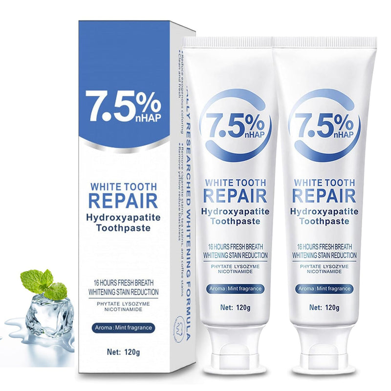 [Australia] - 2Pcs Hydroxyapatite Toothpastes for Enamel Protection and Tooth Strengthening, Fresh Breath, Deep Cleaning Care Toothpaste 
