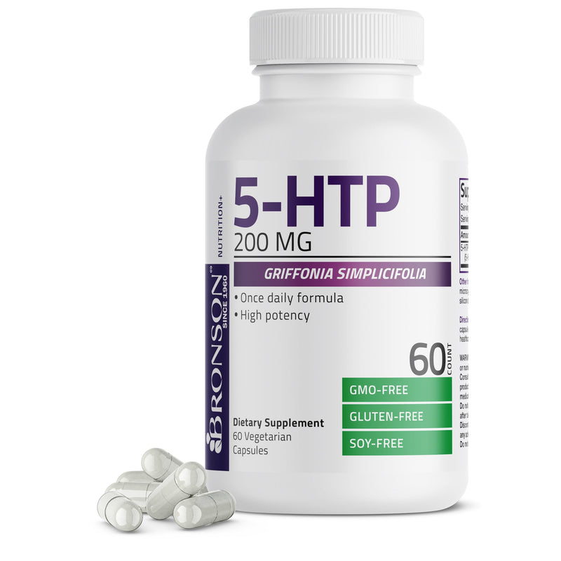 [Australia] - Bronson 5-HTP 200mg (5-hydroxytryptophan) Griffonia Simplicifolia Non-GMO, 60 Vegetarian Capsules 60 Count (Pack of 1) 