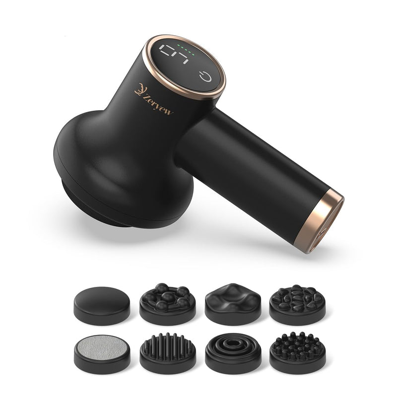[Australia] - Cordless Cellulite Massager, Handheld Lymphatic Drainage Tool, Mini Body Sculpting Machine with 9 Speeds and 8 Massage Heads, Lymphatic Drainage Massage Tool for Legs Butt Belly Fat 