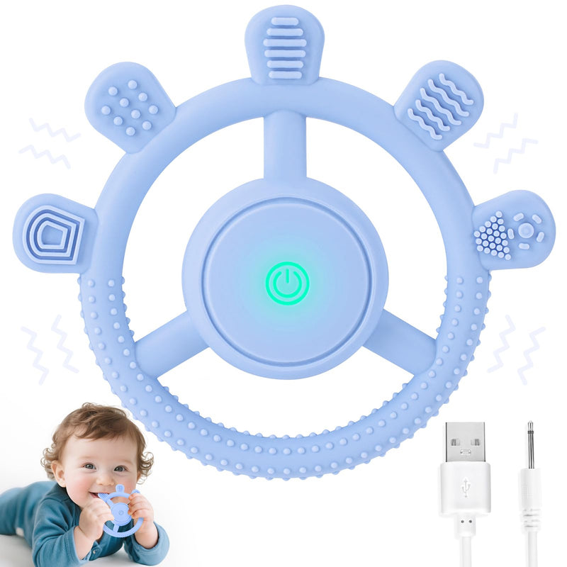 [Australia] - Vibrating Teether for Baby, Sensory Chew Toys for Autistic Children & Teething Toys for Babies 6-18 Months, USB Chargeable & 3X Vibration Settings. Toddler Travel Essential, Autism Sensory Products 