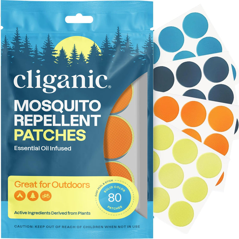 [Australia] - Cliganic Mosquito Repellent Stickers (80 Pack) - Patches for Kids & Adults, Natural DEET-Free, Citronella Essential Oil Infused 1 Count (Pack of 80) 