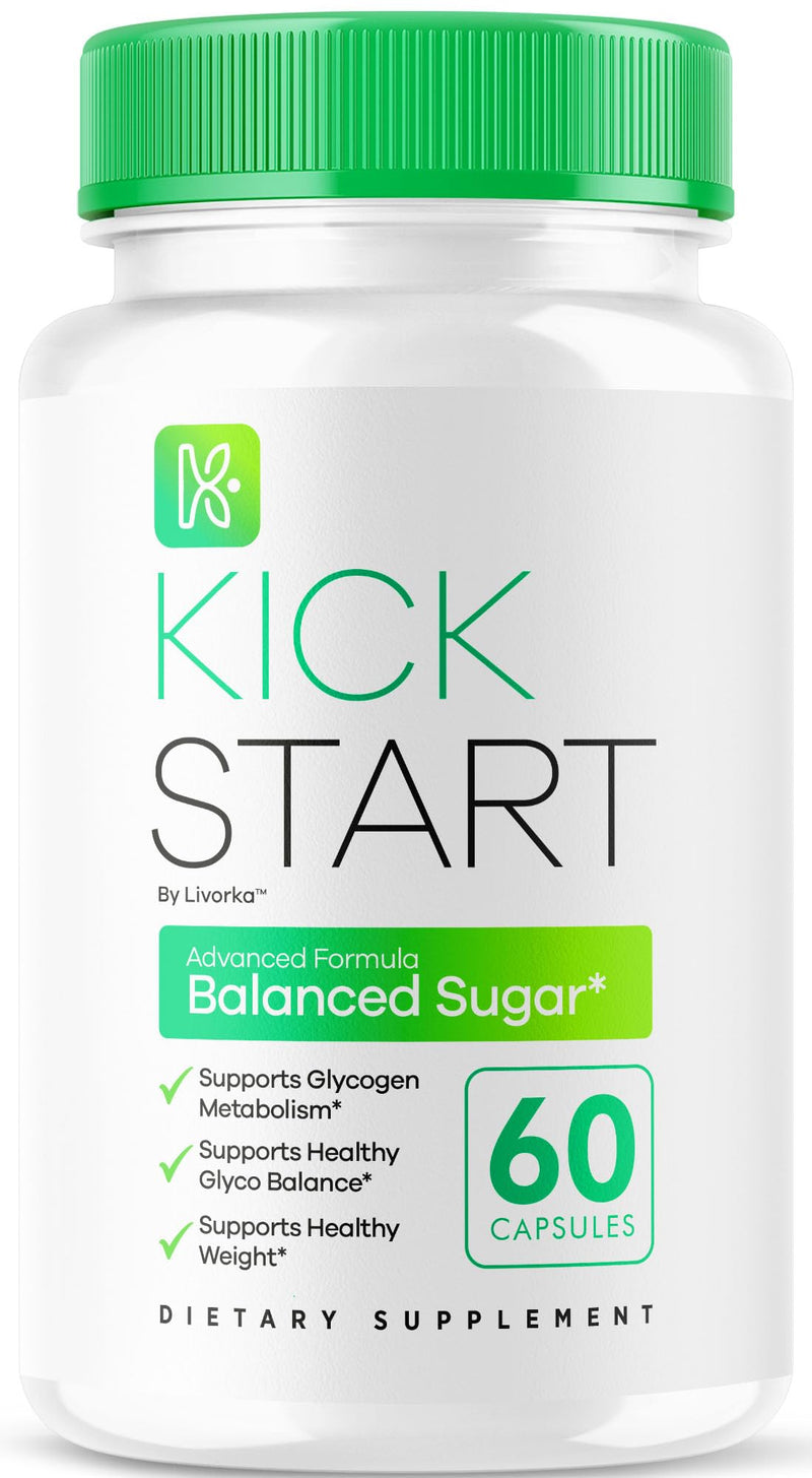Kick Start Glyco Optimizer Capsules, Kick Start Glycol Supplement Support Pills Premium - All Natural Advanced Formula, Kick Start Vitamin, 60 Capsules for 1 Month