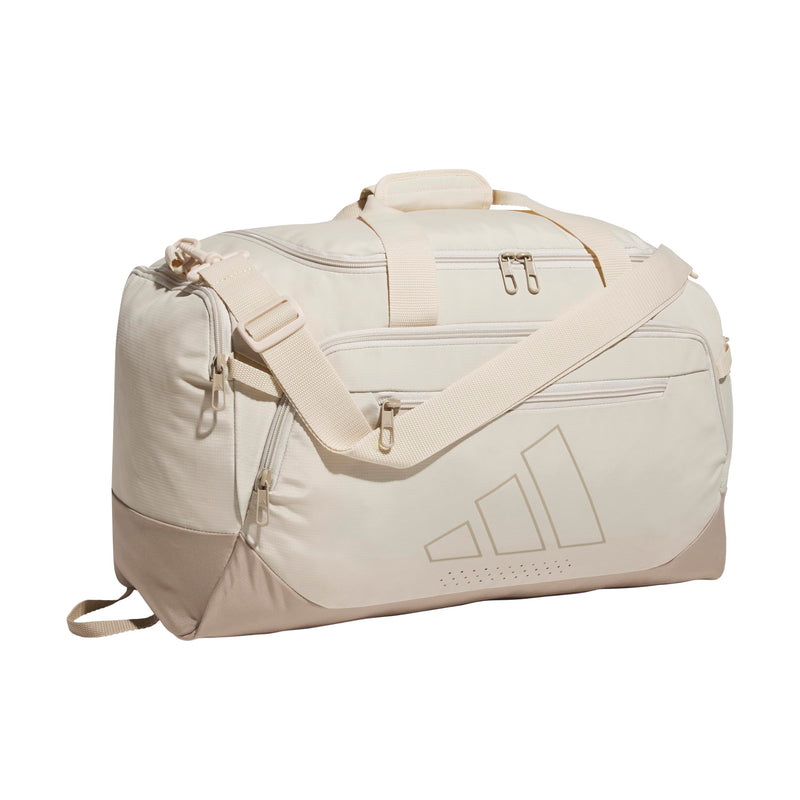 adidas Defender 5 Duffel Bag for Sports, Gym and Travel, Crystal Linen Beige/Trace Khaki, OSFA Crystal Linen Beige/Trace Khaki/Small 42L Small 42l