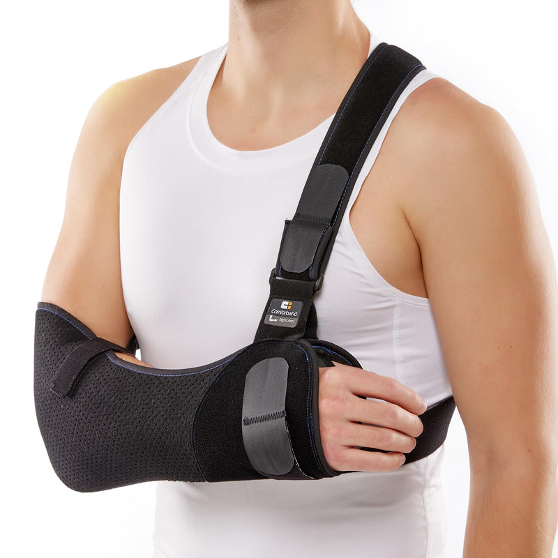 [Australia] - Duluxe Shoulder Immobilizer Arm Sling ‚Äì Medical Sling with Adjustable Shoulder and Waist Straps for Torn Rotator Cuff, Clavical, Elbow, Forearm Injury (Large) Large 