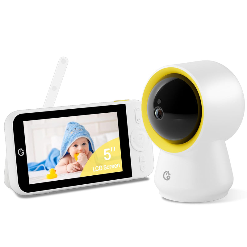 [Australia] - Ellie Baby Monitor No WiFi, Baby Monitor with Camera and Audio, 5" IPS 1080P with Wall Mount, 6000mAh Battery, 1000ft Range, Smart Monitoring 24hrs Playback, AI Cry Detection & Sleep Tracking 