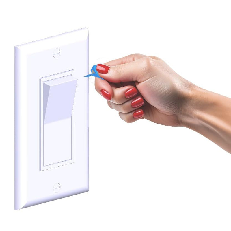 [Australia] - Rocker ‚Äì Snap-On Light Switch Guard for Rocker Switches | Tool-Free Childproof Cover Protects Smart Home Devices, Security Cameras & Lights | Clear, Invisible Design (White, 10 Pack) White 