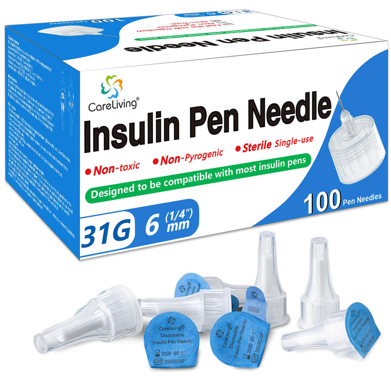 [Australia] - Insulin Pen Needle 31G 6 mm (1/4‚Äù), 100 Count, Universal Fit Compatible with Most Pen Injector Device, Ultra-Thin for Comfortable Insulin Injection 