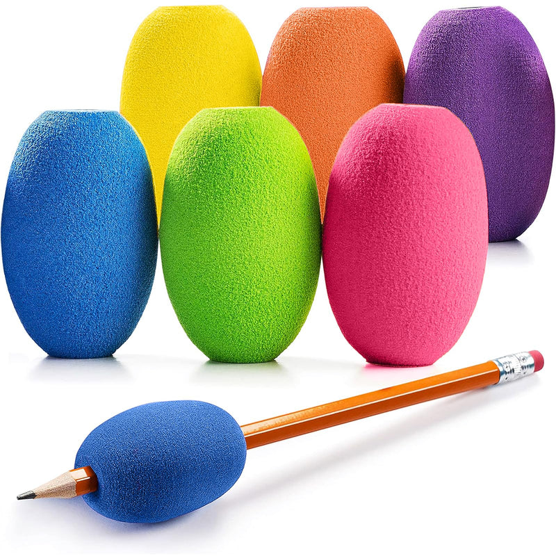 [Australia] - Pencil Grips 6-Pack - Soft Cushioned Handwriting Grip for Kids & Adults, Ergonomic Writing Aid for Better Pencil Control Ideal for Left & Right Handed 