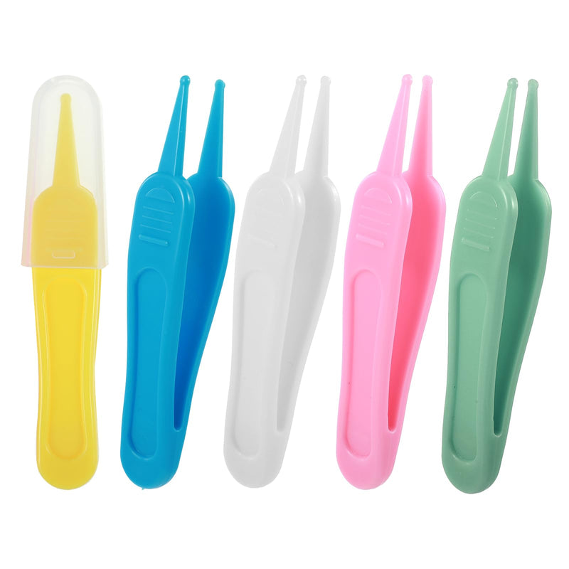 [Australia] - 5 Pcs Nose Cleaning Tweezers, 5 Colors Baby Booger Picker with Round Head Effective Nose Picker Baby Ear Noses Navel Cleaner Clip for Babys Care 