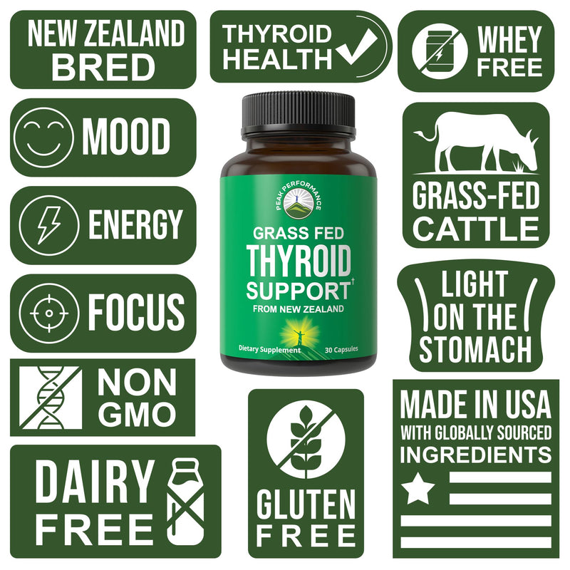 [Australia] - Raw Desiccated Thyroid Supplement. Grass Fed New Zealand Beef Neck & Thyroid Gland Capsules for Women and Men. Ancestral Living Ethically Sourced Bovine Supplements for Energy and Metabolism Support 