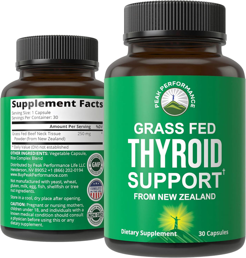 [Australia] - Raw Desiccated Thyroid Supplement. Grass Fed New Zealand Beef Neck & Thyroid Gland Capsules for Women and Men. Ancestral Living Ethically Sourced Bovine Supplements for Energy and Metabolism Support 