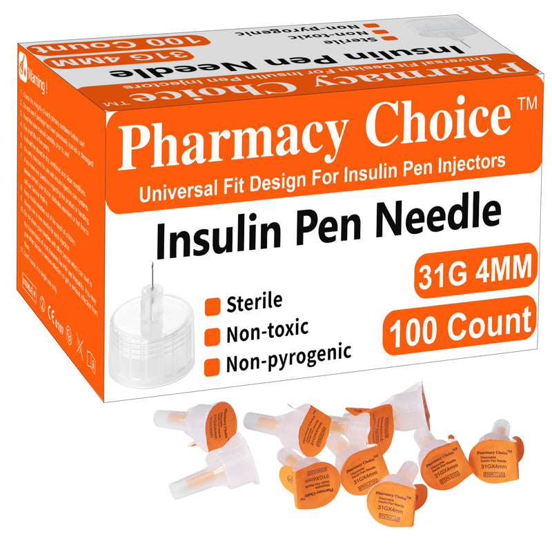 [Australia] - 31G 4MM(5/32") Insulin Pen Needles, Diabetic Needles for Insulin Injections, 100 Count, Universal Fit, Compatible with Most Pen Injector Device, Super Thin for Diabetes Comfortable Injection 
