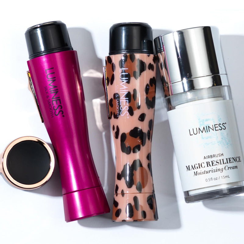 LUMINESS Silk & Smooth Skin Care Set: Flawless Facial Hair Removal & Face Moisturizer for Women - Painless Facial Razor for Lips, Chin, Peach Fuzz - 2 Electric Shavers & Hydrating Cream with Rose Oil