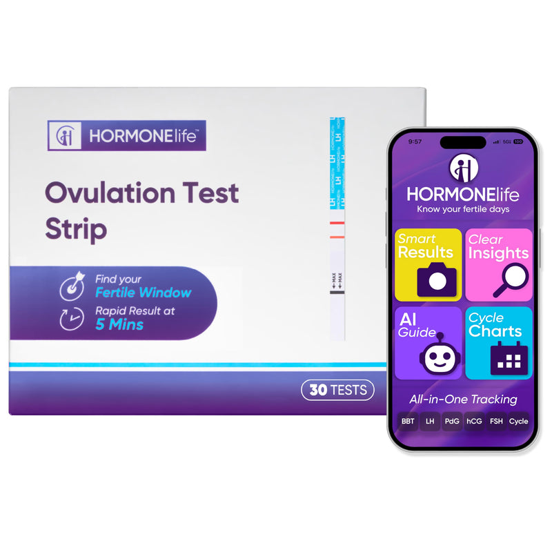 HORMONElife Ovulation Test Strips, LH Test Strips 30 Count | Easy-To-Use Home Tests For Tracking LH Surge And Fertility Window During Your Cycle 1 Count (Pack of 30)