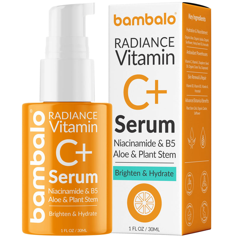 Vitamin C Serum - Radiance Brightening Face Serum With Niacinamide, Retinol, Hyaluronic Acid, Aloe, B5 & Botanical Extracts - 1 FL OZ / 30ML Unscented Vitamin C 1 Fl Oz (Pack of 1)