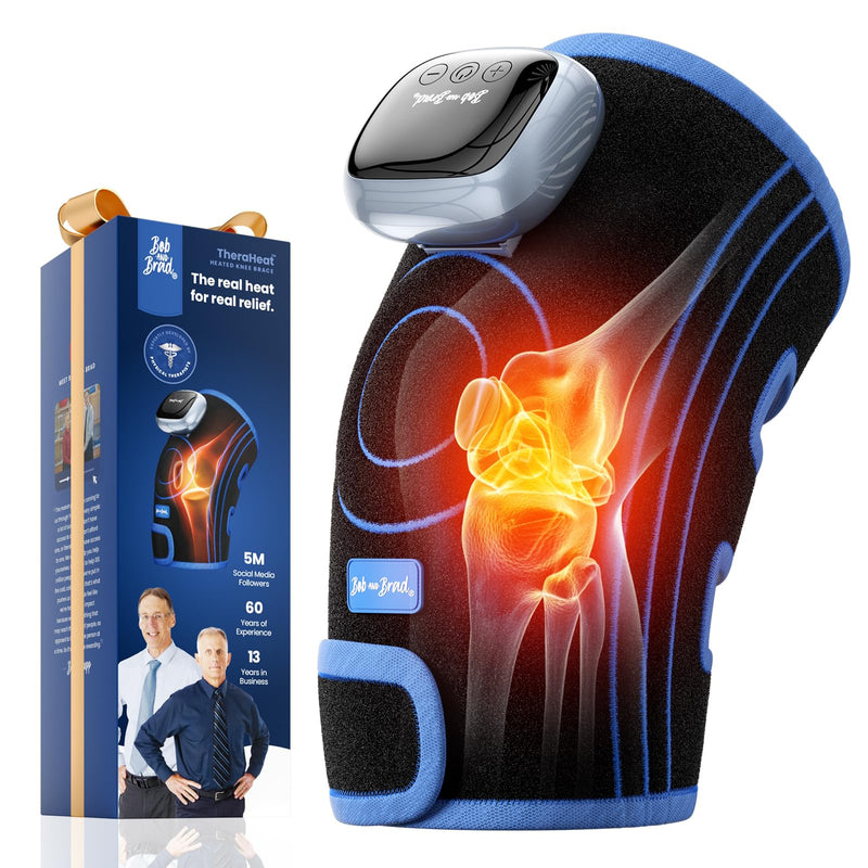 BOB AND BRAD Cordless Far Infrared Knee Heating Pad, FSA-HSA Eligible | TheraHeat Heated Knee Brace with 5 Heat Levels, 3 Timers, 2500mAh Battery for Knee, Elbow, Arm & Leg, Gifts for Women Men