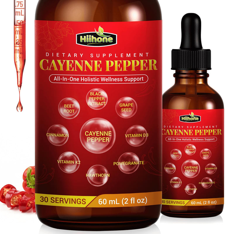 [Australia] - 10-in-1 Cayenne Pepper Drops - Herbal Supplement with Hawthorn, Beet Root & Cinnamom - Supports Healthy Digestion & Immune - 2 FL Oz original 2 Fl Oz (Pack of 1) 