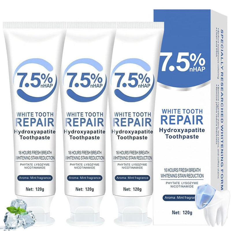[Australia] - 3 PCS Hydroxyapatite Toothpastes for Enamel Protection and Tooth Strengthening, Fluoride-Free with Gentle Mint, Fresh Breath, Reduce Tooth Sensitivity,Daily Use for Oral Care 4.23 Fl Oz (Pack of 3) 