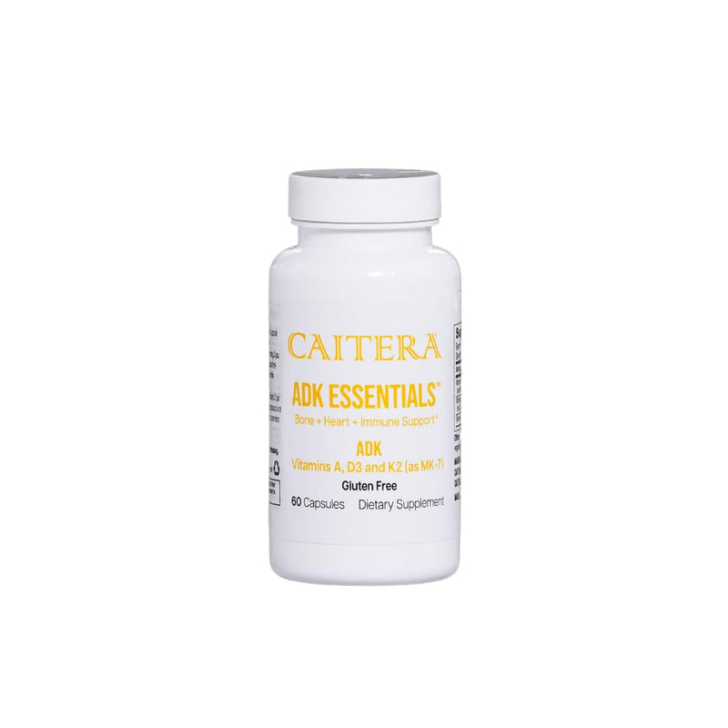 Caitera ADK Essentials Vitamin A, D3 & K2 (MK-7) – Bone, Heart & Immune Support | Vegan, Gluten-Free | 60 Capsules
