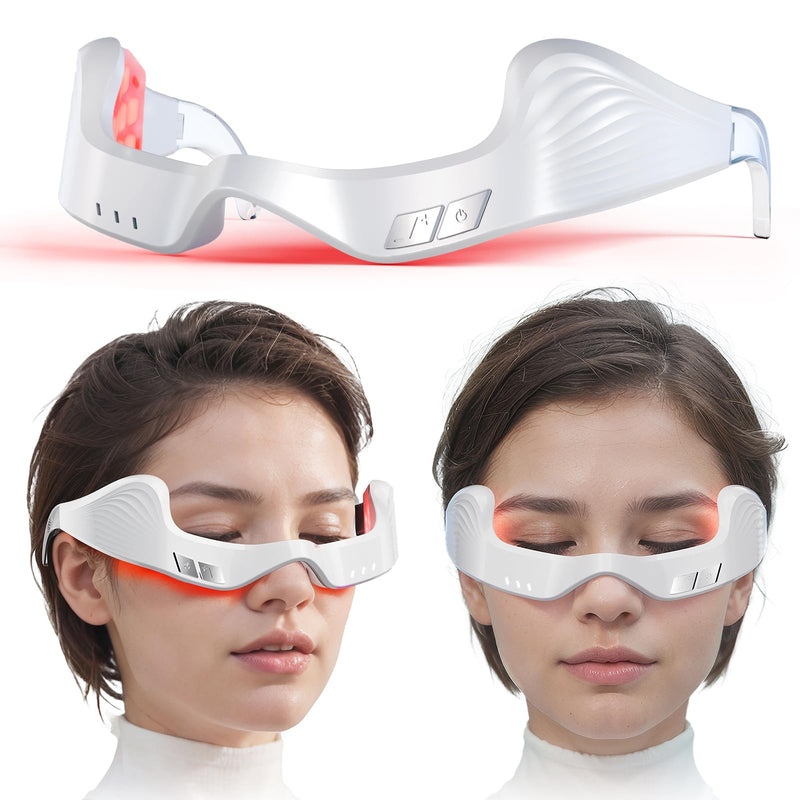 [Australia] - Under Eye Red Light Therapy Device, facial red light therapy for reducing dark circles and puffiness, smoothing fine lines, eye massager with glasses strap 