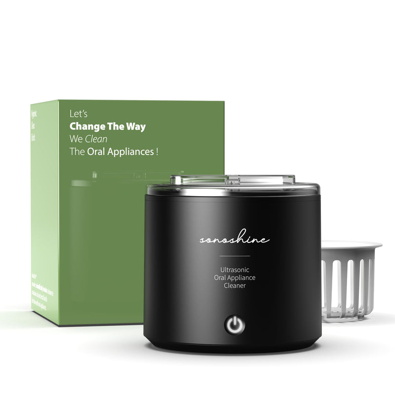 [Australia] - Ultrasonic Retainer Cleaner – Auto-Adjust 39-48kHz Sonic Retainer Cleaner Machine for Aligner, NightGuard, Mouth Guard, Denture & More | Easy & Quiet Black 