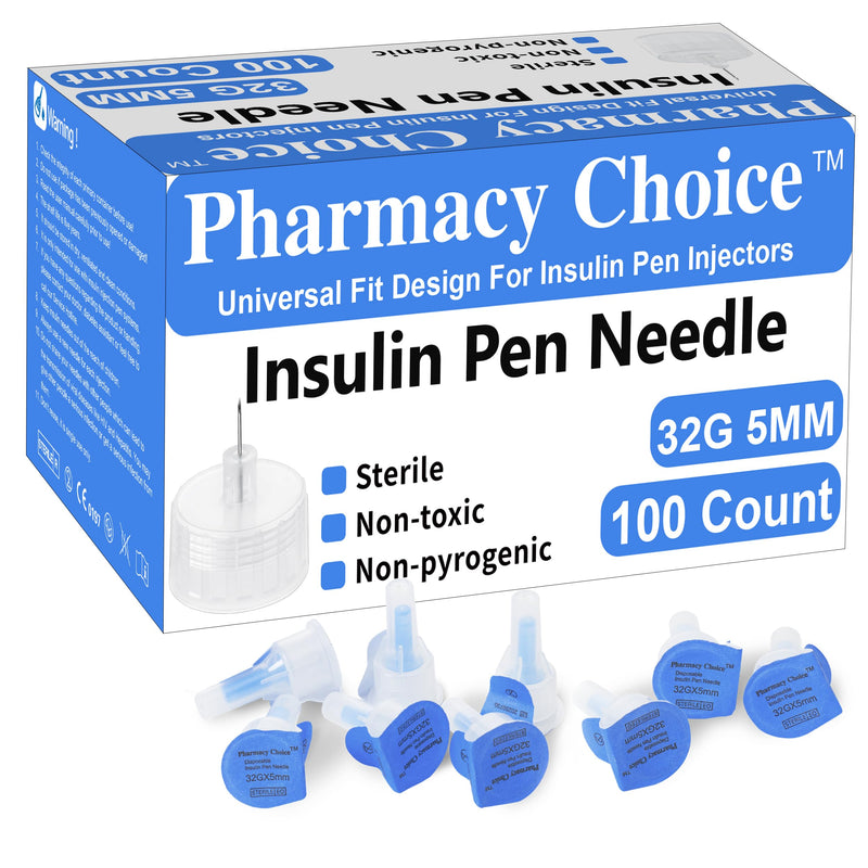 [Australia] - 32G 5MM (3/16‚Äô‚Äô) Insulin Pen Needles, Diabetic Needles for Insulin Injections, 100 Count, Universal Fit, Compatible with Most Pen Injector Device, Super Thin for Diabetes Comfortable Injection 