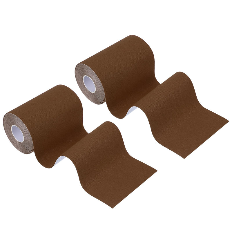 PATIKIL 16.4Ft x 4 Inch Kinesiology Tape, 2 Rolls Adhesive Cotton Sports Muscle Support Tapes Waterproof Elastic Tape for Knee Ankle Wrist Shoulder, Brown