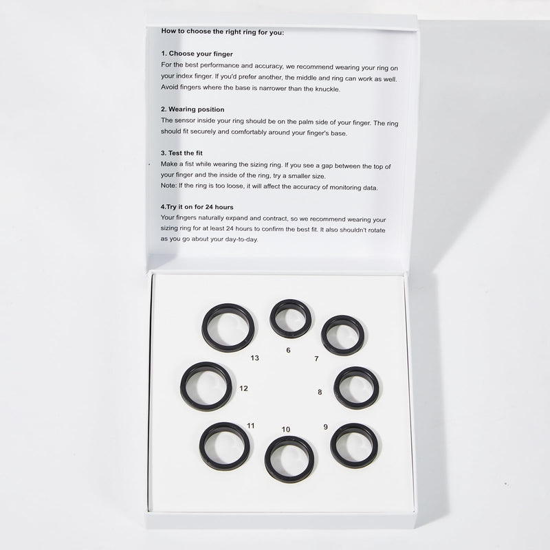 [Australia] - Ring Health Tracker for Women Men, Fit Ring with Heart Rate, Blood Oxygen, Sleep Monitor, Calories, Step Counter, IP68 Waterproof Smart Ring for iPhone & Android, No Subscription Fee (Sizing Kit Only) Sizing Kit 