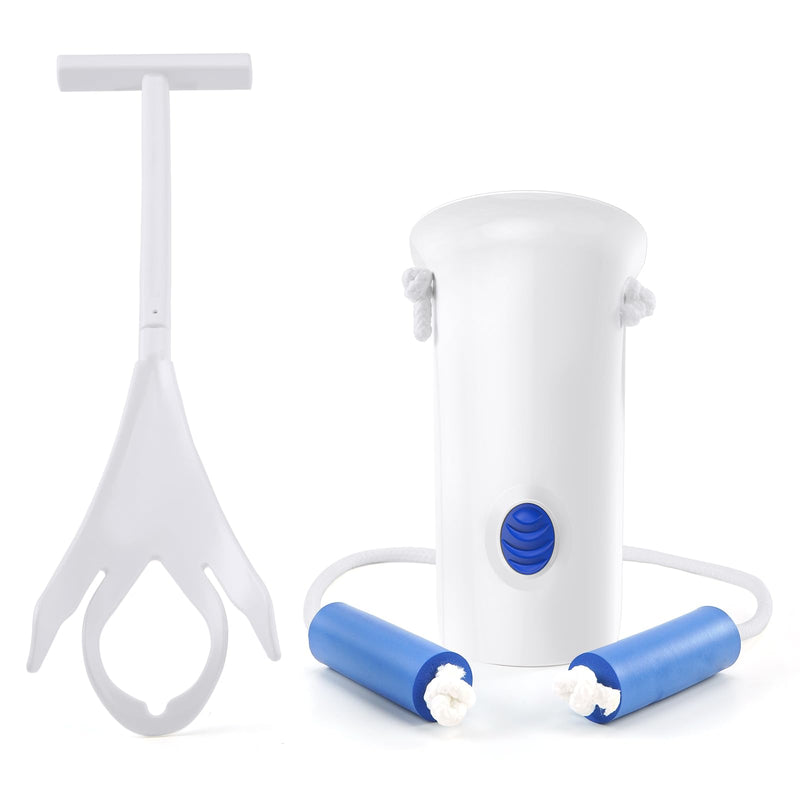 [Australia] - Jellas 4.6 Inch Wide Sock Aid Kit - Long Rope Assist Device for Seniors, Limited Mobility, Post-Surgery | No Bend Sock Helper & Remover | Easy On/Off Socks Tool (White) White 