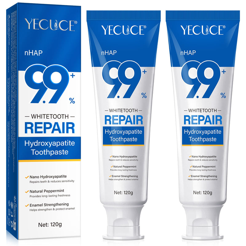 [Australia] - 9.9% Hydroxyapatite Toothpaste for Enamel Protection and Tooth Strengthening, (2PCS) Nano Hydroxyapatite Toothpaste, Gentle Mint, Fresh Breath, Daily Use for Oral Health 