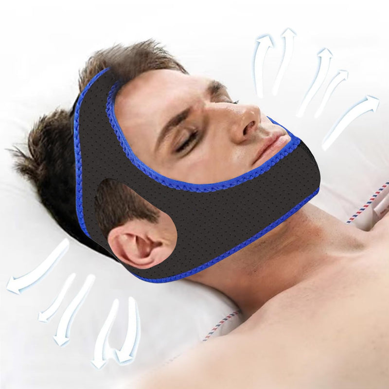 [Australia] - Anti Snoring Chin Strap with 2 Adjustable Velcro, Soft Airflow Chin Straps for Snoring, Safe and Effective Anti Snore Device, cpap Chin Strap to Keep Mouth Closed and Reduce Snoring 