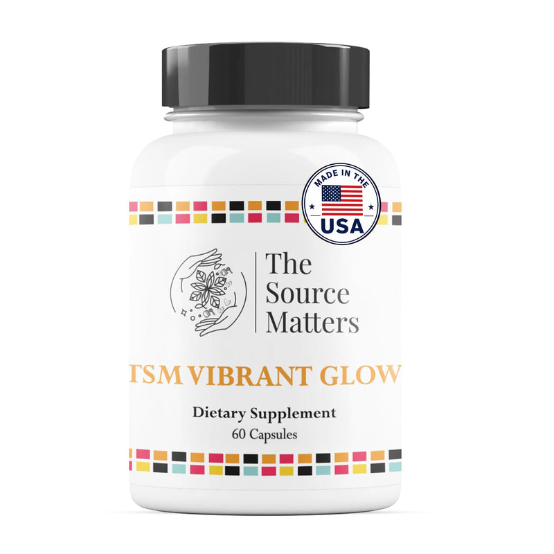 Vibrant Glow Advanced Skin, Hair & Nail Support with Collagen Boosting Silica, MSM, Saw Palmetto, Betaine HCl & More for Stronger Hair & Nails (60 Capsules)
