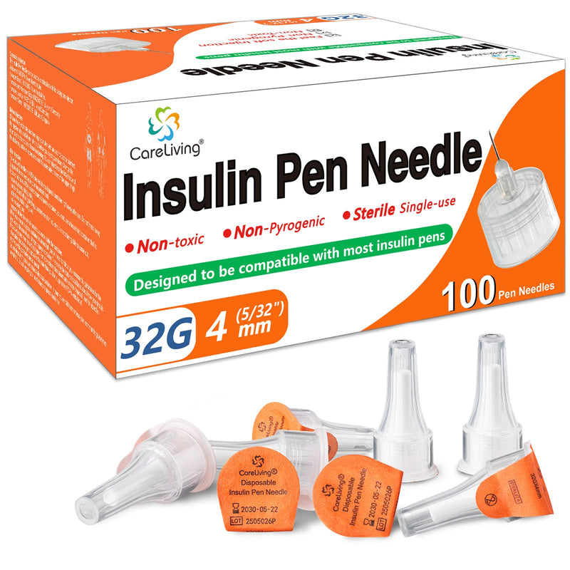 [Australia] - Insulin Pen Needle 32G 4 mm (5/32‚Äù), 100 Count, Universal Fit Compatible with Most Pen Injector Device, Ultra-Thin for Comfortable Insulin Injection 