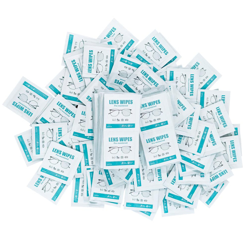 [Australia] - 200 Count Lens Wipes for Eyeglasses Individually Wrapped Pre-Moistened Wipes Cleaner for Glasses Screens Camera Lens 