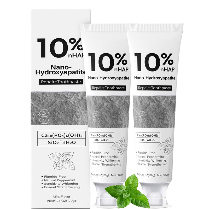 [Australia] - Nano-Hydroxyapatite Toothpaste, New Upgraded Formula, Strengthens Enamel,Fluoride-Free Toothpaste ，Gentle on Sensitive Teeth 4.23oz 2pc 2pcs 