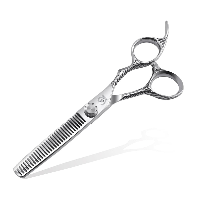Fenice Peak Hair Thinning Scissors 6.0'' Barber Texturizing Shears 440C Thinner Hair Scissors with Engraving Handle for Salon and Home User 6.0''