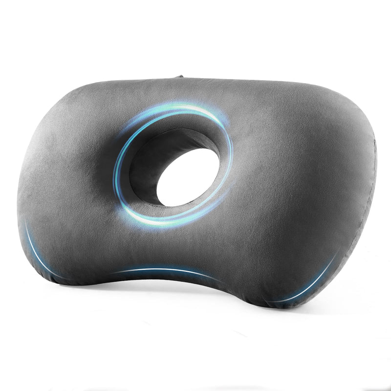 [Australia] - Ear Piercing Pillow for Side Sleepers, Larger Ear Hole Design for Comfortable Sleep, Adjustable Ear Pillows with Soft Washable Cover, Ideal for Ear Piercing Care and Support (Gray) Large 